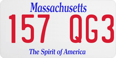 MA license plate 157QG3