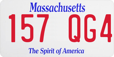MA license plate 157QG4