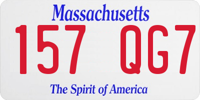 MA license plate 157QG7
