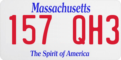 MA license plate 157QH3