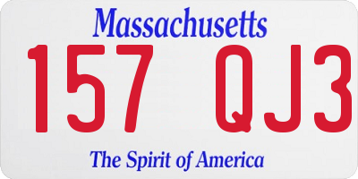 MA license plate 157QJ3
