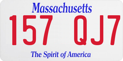 MA license plate 157QJ7