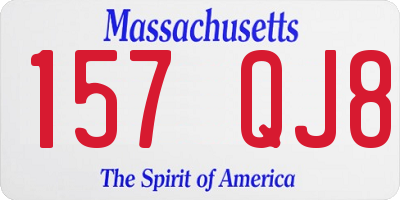 MA license plate 157QJ8