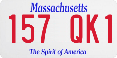 MA license plate 157QK1