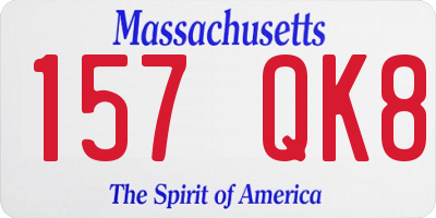 MA license plate 157QK8