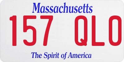 MA license plate 157QL0