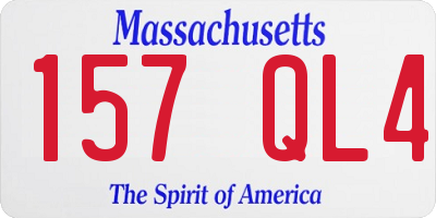MA license plate 157QL4