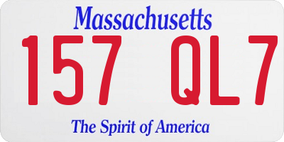 MA license plate 157QL7