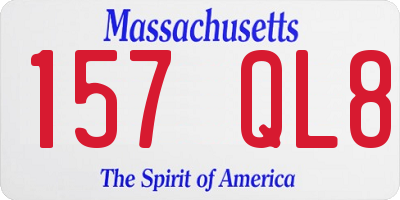 MA license plate 157QL8