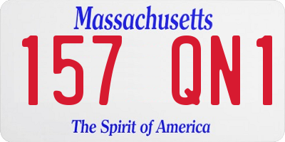 MA license plate 157QN1