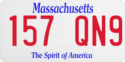 MA license plate 157QN9