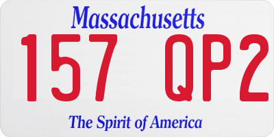 MA license plate 157QP2