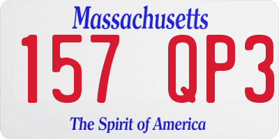 MA license plate 157QP3