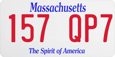 MA license plate 157QP7