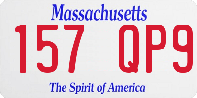 MA license plate 157QP9