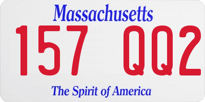 MA license plate 157QQ2