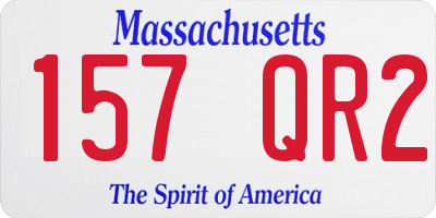 MA license plate 157QR2