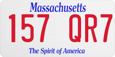 MA license plate 157QR7