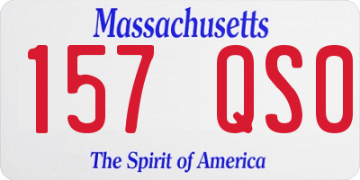 MA license plate 157QS0