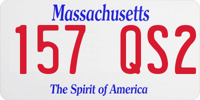 MA license plate 157QS2