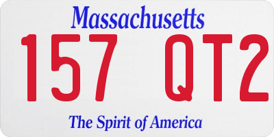 MA license plate 157QT2