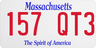 MA license plate 157QT3