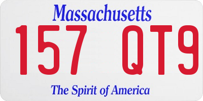 MA license plate 157QT9