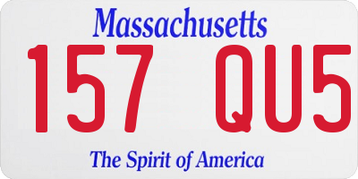MA license plate 157QU5