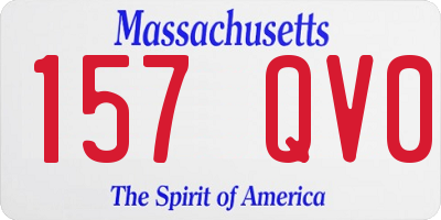 MA license plate 157QV0
