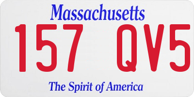 MA license plate 157QV5