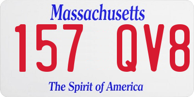 MA license plate 157QV8