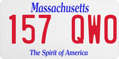 MA license plate 157QW0