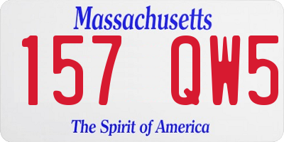 MA license plate 157QW5