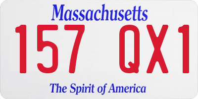 MA license plate 157QX1