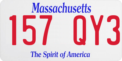 MA license plate 157QY3