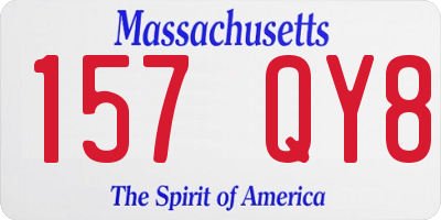 MA license plate 157QY8