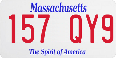 MA license plate 157QY9