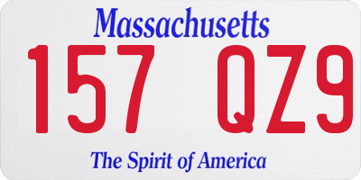 MA license plate 157QZ9