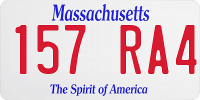 MA license plate 157RA4