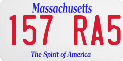 MA license plate 157RA5