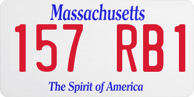 MA license plate 157RB1