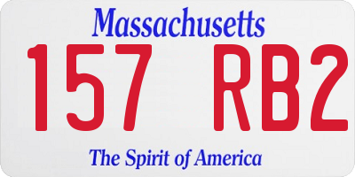 MA license plate 157RB2
