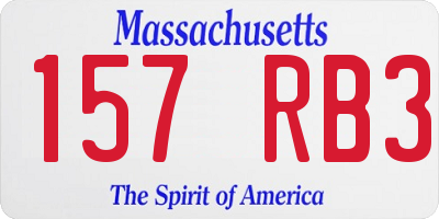 MA license plate 157RB3