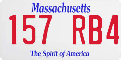 MA license plate 157RB4