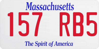 MA license plate 157RB5