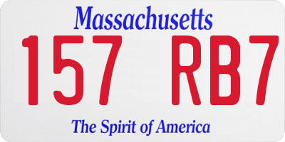 MA license plate 157RB7