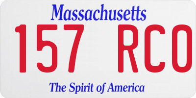 MA license plate 157RC0