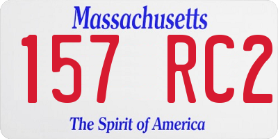 MA license plate 157RC2