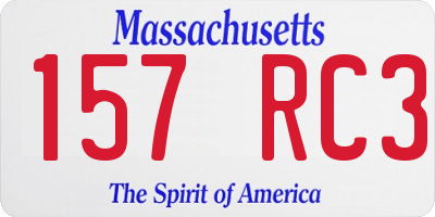 MA license plate 157RC3