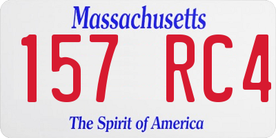MA license plate 157RC4